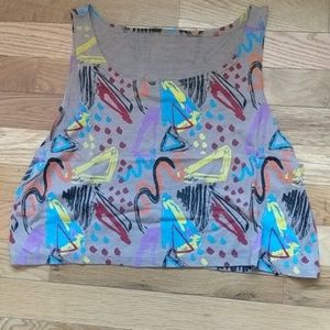 80's print crop top tank